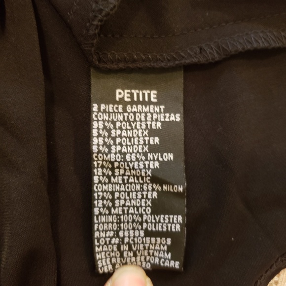 Perceptions Sleeveless Black & Silver Dress 4P - Picture 3 of 4